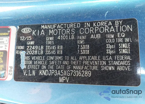 2016 Kia Soul + from USA, damaged, VIN KNDJP3A5XG7316289